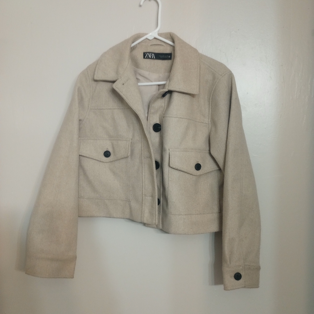 Zara Women's Cropped Peacoat